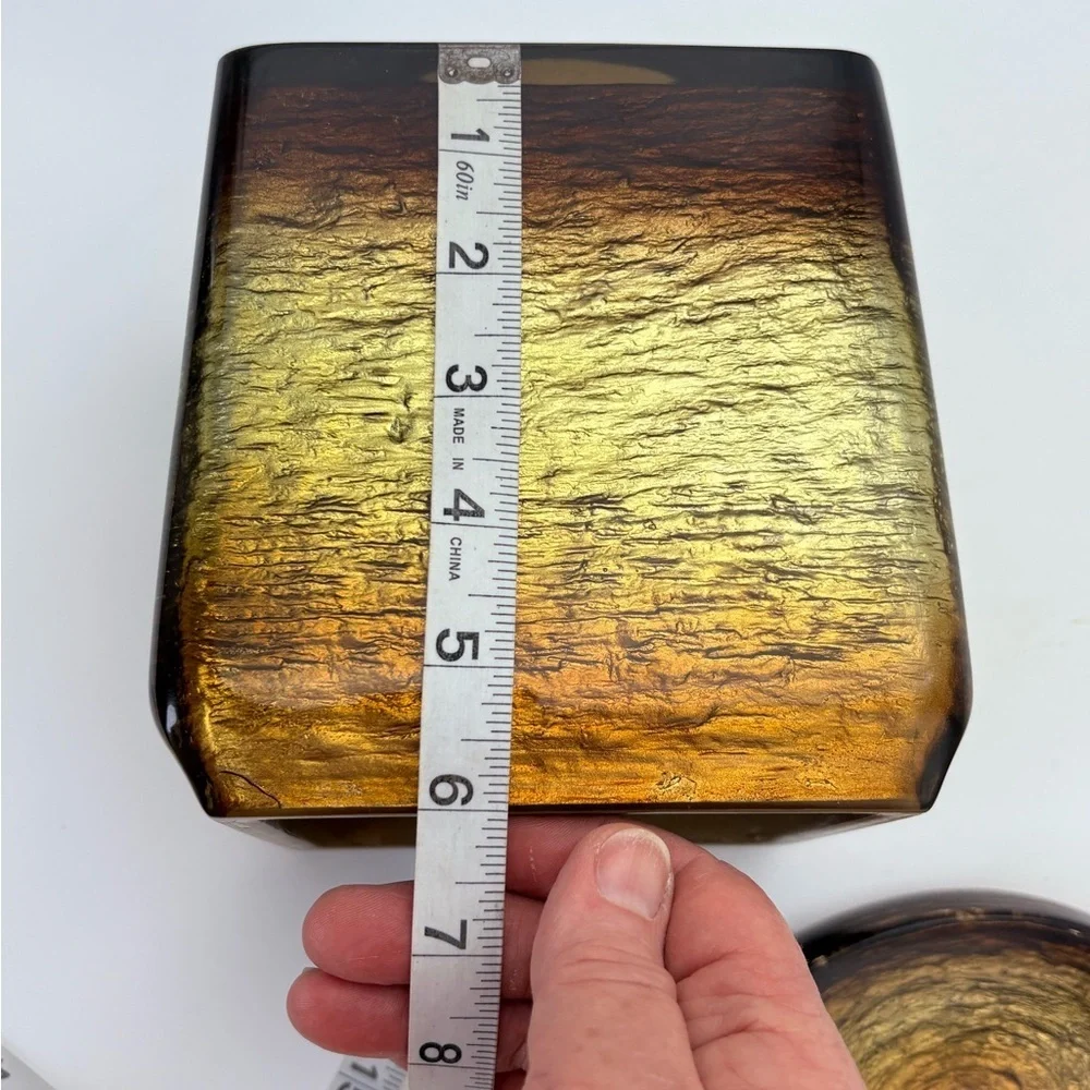 Veratex Gold and Brown Decorative Tissue Cover and Soap Dish
